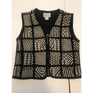 Cottagecore Vintage Southwestern‎ Patchwork Vest Cord Trim PSmall TanTrums.    P